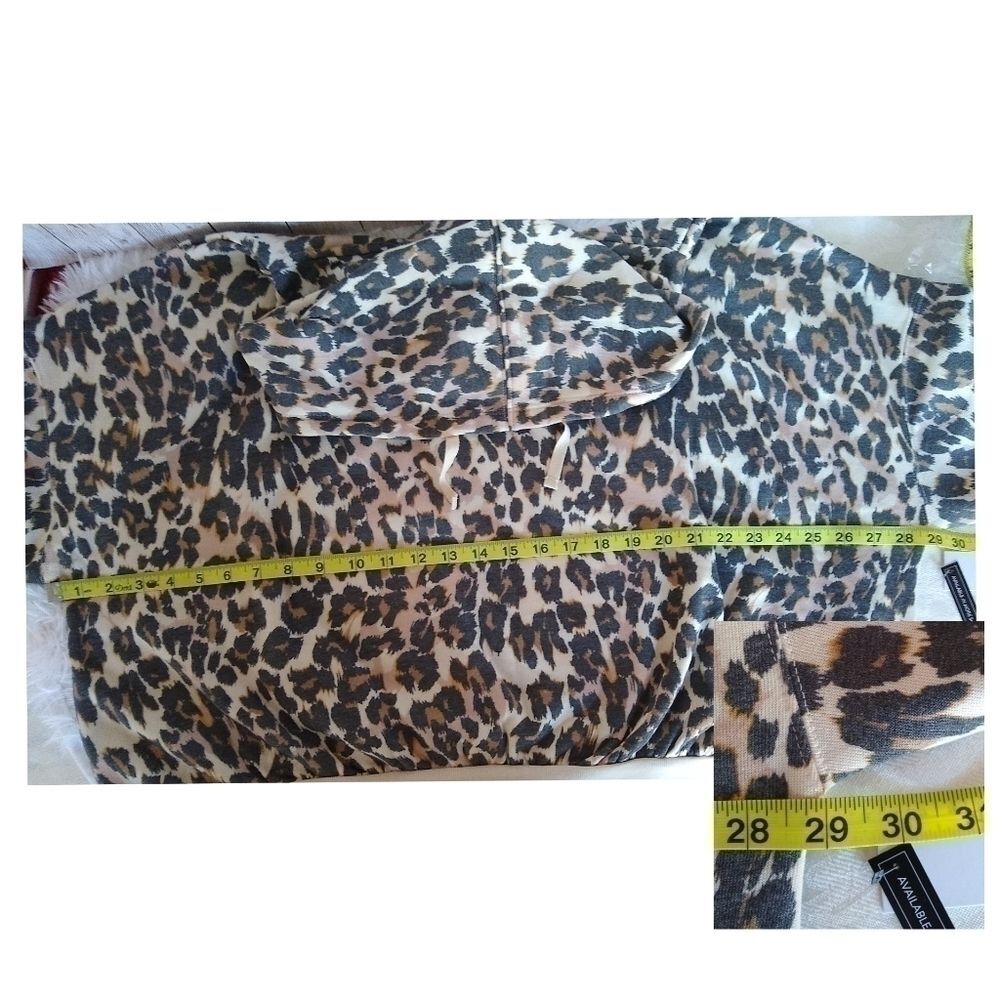 BP Leopard Print Cropped Hooded Sweatshirt - 2X - Picture 10 of 10